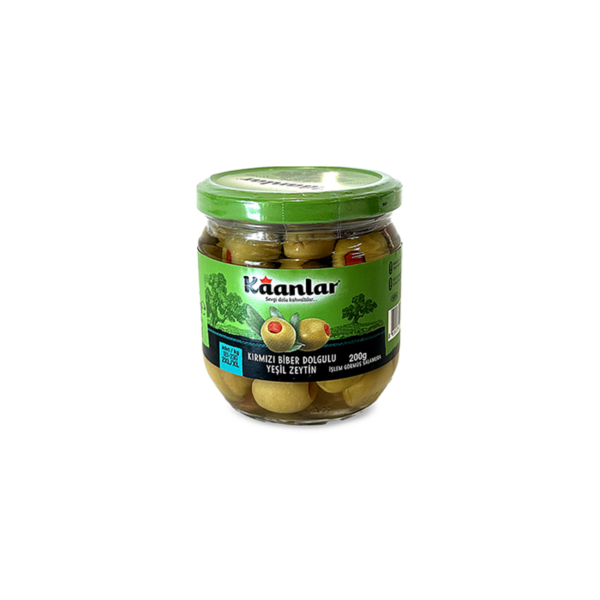 Dosteli Kaanlar Kirmizi Biber Dolgulu Yesil Zeytin 200g